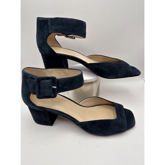 Pelle Moda Uliss Women's Ankle Strap Sandals Dark Blue Suede Size 10 NEW - Picture 4 of 8